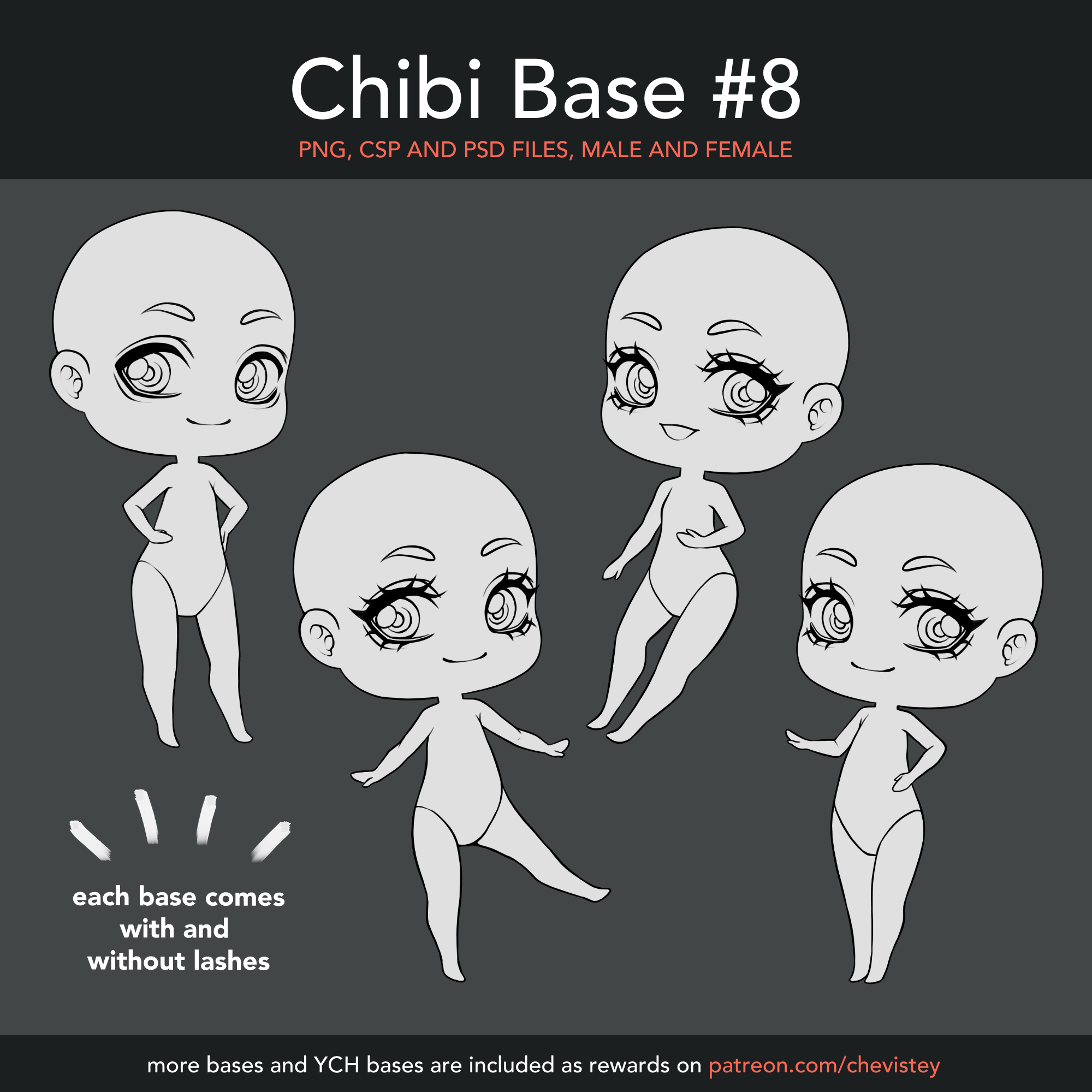 Drawing Chibi Group Base, HD Png Download - vhv